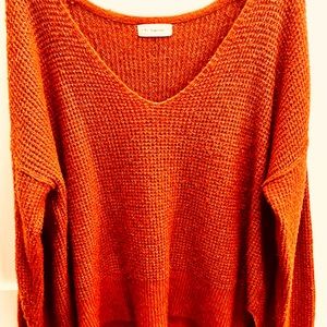 By Together Size M Burnt Orange LS Sweater